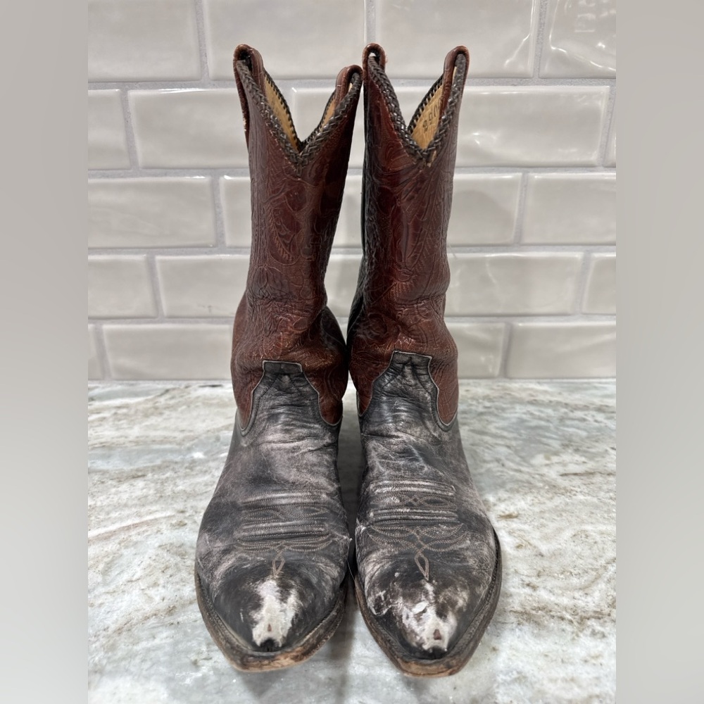 Rio of Mercedes Two-Tone Western Boots – Women’s 9B – Handmade USA